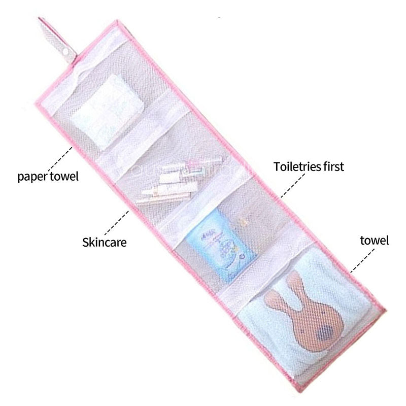 Portable Reusable Bath Hanging Mesh Bag Organizer for Toiletry Storage